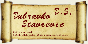 Dubravko Stavrević vizit kartica